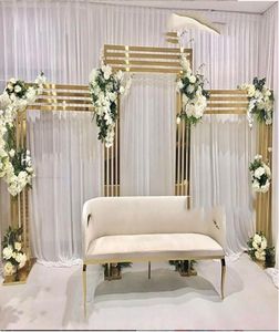 3PCS Dekoracja ślubna impreza Flower Wall Arch Ramka Widok Flaga Flaga Stojak na ekran główny Drzwi Baby Shower Deser Backdro1816306