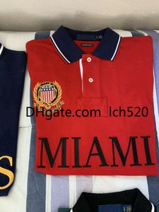 Miami Summer Polos skjorta Mäns kortärmad utrikeshandel Casual Fashion European och American Pure Cotton Sports Plus Size Herrens bästsäljande modeller S-5XL
