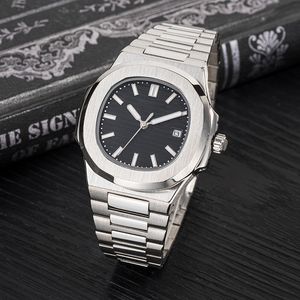 men automatic watches 5711 silver strap blue stainless mens mechanical montre de luxe wristwatch 01