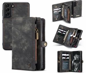 Zipper Wallet Flip Leather Cases for Samsung Galaxy S23 S22 S21 Ultra S20 FE S10 Note 20 10 A20 A30 A40 A50 A70 Detachable Magneti2563210