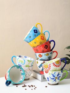 Mugs Ceramic Cup Boutique Nordic Handmålad kreativ trend med stor kapacitet mikrovåglig havregryn handgjord målning