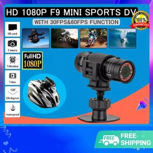 Kameras F9 Fahrrad Sport Kamera 1080P HD Mountainbike Motorrad Helm Action Kamera Wasserdichte Auto Video DV Auto Video Recorder