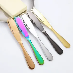 Knives 1pc Kitchen Gadget Butter Knife Cheese Cutter With Hole Grater Stainless Steel Accessories Wipe Bread Jam Tools