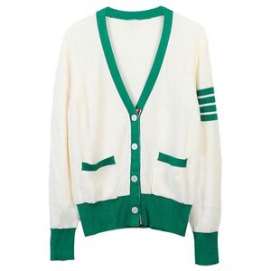 10094 2024 pista de verão marca mesmo estilo camisola manga longa com decote em v cardigan roupas moda branco preto alta qualidade das mulheres mingmei