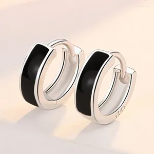Hoop Earrings KOFSAC Creative Hip Hop Fashion Black Earring Men Jewelry 925 Sterling Silver For Women Party Accessories Unisex