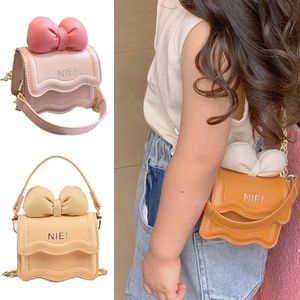 Cute Bows Kids Shoulder Bag Korean Girls Messenger Bags Children Snack Coin Storage Handbags for Boys Fashion Accessories 240113