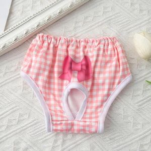 Abbigliamento per cani Cani femmine Pantaloni mestruali Fiocco carino stampato Traspirante Moda fisiologica Abbigliamento per cuccioli Pannolini Articoli per animali domestici