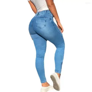 Jeans femininos sexy moda fina perna elástica mulheres cintura alta calças jeans skinny calças oversize moldar bulift