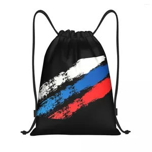 Borse per la spesa Personalizzate Bandiera della Russia Orgoglio russo Zaino con coulisse Uomo Donna Leggero Palestra Sport Sackpack Sacchi per Yoga