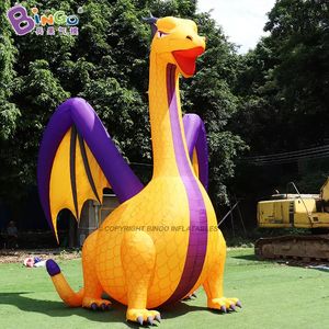 5m (16,5 ft) Höjd utomhusevenemang Annonsering Uppblåsbar Flying Dragon -modeller spränger tecknad drake för festdekoration med luftblåsare leksaker
