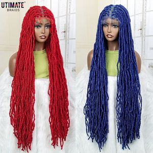 Colorful Locs Braided s Synthetic Full Lace Knotless Dreadlock Box Braiding for Women with Baby Hair Frontal 240113