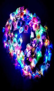 LED Headband Lights Glow strings Flower Toys Crown Headbands Light Up Hair Wreath Hairband Garlands Women Christmas Party Wreath9448351