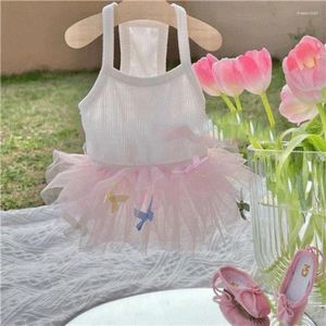 Dog Apparel Lace Skirt Sling Pet Clothes Princess Dress Clothing Dogs Sweet Cotton Super Small Cute Chihuahua Solid White Girl Mascotas