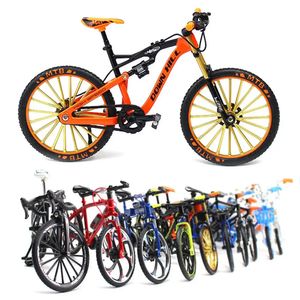 Mini 1/10 modelo de bicicleta liga corrida dedo mountain bike artesanato para casa quarto sala estar escritório estudo decoração presentes brinquedo 240113