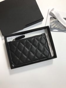 Mini zipper cardholder ultra-thin wallet luxury business card case original packaging leather mini wallet handheld fashion bag