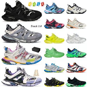 AAA+TOP OG Para utwory Luksusowa marka Kobiet Mens Dress Buty Track 3 3.0 Runners Pink Triple Black Sneakers Tess.s. Gomma skórzane nylonowe drukowane duże trenery