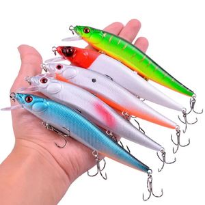 10pc wobbler minnow deniz balıkları lures seti 23g krankbait sahte balıkçılık cazibesi isca yapıcı sert yem 240113