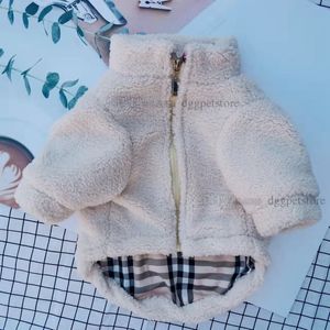 Designer Dog Clothes Brand Dog Apparel Classics Plaid Dog Coat for Puppy Cold Weather Soft Fleece Pet Jacket Warm Winter Sweater for Small Medium Dogs XS A470