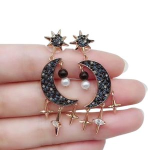 Swarovskis Earring Designer Women Top Quality Charm Mysterious Moon Tassel Earrings For Women Element Crystal Stars Moon Earrings For Women