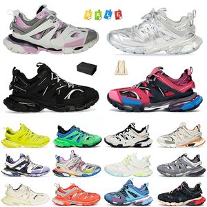 2024 Pairs Tracks Luxury Brand Women Mens Dress Shoes Track 3 3.0 Runners Pink Triple white black Sneakers Tess.s. Gomma leather Nylon Printed Big Size trainers With Box