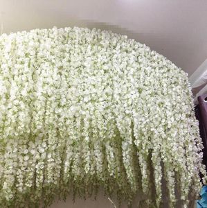 Idee per matrimoni glamour Elegante fiore di seta artificiale Glicine Decorazioni per matrimoni Vite 3 forchette per pezzo Più quantità Più Beauti2374450