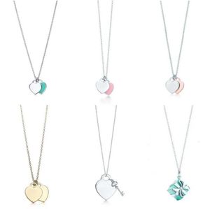 10a 925 colar de prata esterlina colar de pingente de jóias femininas requintadas clássicas oficiais e co -azul de luxo de luxo de qualidade pulseira tiffanyjewelry