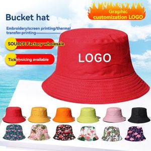 Designer Bucket Hat Custom Brodery Printing Logo vuxna barn barn storlek alla färger tillgänglig sommarkapet strandbrim solvisor