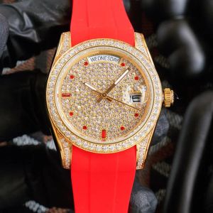 Diamentowe zegarki Diamond Męskie automatyczne zegarki mechaniczne 40 mm Business Wristwatch High-end gumowa bransoletka Montre de Luxe