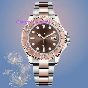 AAAAA Designer för 8215 högkvalitativ rörelse 40mm Brown Dial Waterproof Sapphire Glass Ceramic Bezel Clean 904L Steel Mens Watch With Box