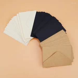 Envoltório de presente 2024 retro 10/20/40pcs clássico branco preto kraft em branco mini papel janela envelopes convite de casamento envelope