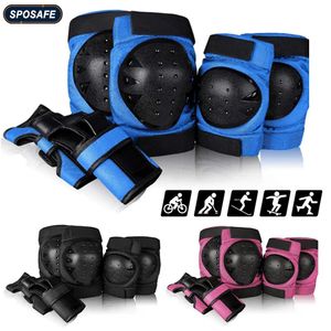 Support 6pcs/set Kids Adult Knee Pads Elbows Pads Wrist Guards Protective Gear Set for Skateboarding,roller Skating,snowboarding,cycling