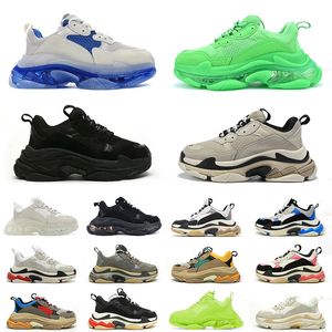 2024 OG Original Casual Designer Sapatos Triple S Marca de Luxo Triplos Mulheres Mens Plataforma Sapatilhas Preto Branco Cinza Vermelho Rosa Azul Royal Neon Verde Mens Treinadores Tênis