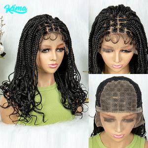 Synthetic Lace Front Braided s Square Knotless Box Braids for Black Women 240113