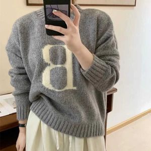 Erkek Sweaters Sonbahar ve Kış Yeni Yoktu Yuvarlak Boyun Tembel Mektup Kazak Kadınlar Gevşek Küçük Örme Gömlek Üst Moda Giydi