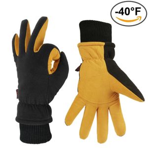 Gloves Winter Gloves Deerskin Leather WaterResistant Windproof Insulated Work Glove for Driving Cycling Hiking Snow Skiing 8008