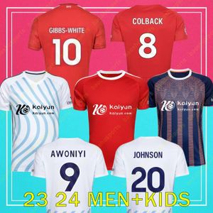 23 24 Nottingham Soccer Jersey Gibbs White Awoniyi Grabban Johnson Surridge Forest Ameobi Mighten Krovinovic Williams Lingard 2023 Men Football Shirt Kids Kit