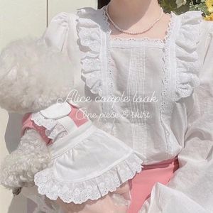 Hundkläder Ins Pet Dress Pink Blue Maid spets kjolkläder Bichon Teddy kläder valp för små hundtillbehör