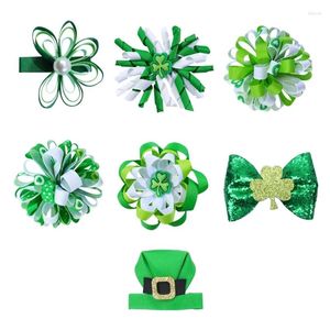 Hair Accessories Patrick's Bows Irish Holiday Hairpin Trendy Barrettes For Girl