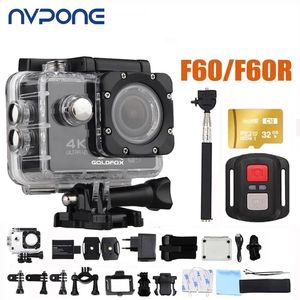 Kameras F60/F60R 16MP 4K Wifi Action Kamera 170D Weitwinkelobjektiv 30M Unterwasser 1080P HD Kamera Go Wasserdicht Pro Sport DV Fahrradhelm Kamera