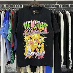 hellstar t shirt designer camisetas gráfico tee roupas roupas hipster lavado Street graffiti Lettering foil print Vintage Loose Women's hip-hop T-shirt y2k 12IM