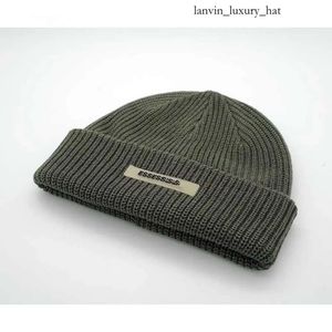 Essentialls Hat ess Double Thread New Knitted Wang Jiaer Same Ins Men's And Women's Korean Edition Warm Cold Essentialsweatshirts Cp white fox hat 7668
