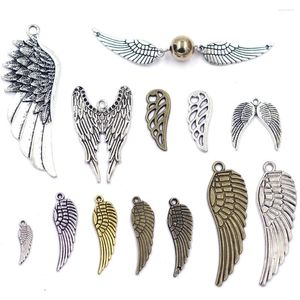 Hänge halsband hängsmycken vinge fågel djurvinkel metall silver guld brons färg för charm mode smycken diy tillbehör