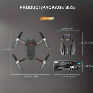 1pc kxmg ae10 rc drone hd dubbel kamera med lätt flöde dron gps fpv wifi profesional helikopter uav