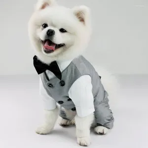 Dog Apparel Clothes Pet Suit Tuxedo Costumes Formal Gentleman Vest Wedding Party Birthday Wear For Small Medium Dogs Cats