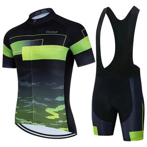 Bisiklet Jersey Set Erkekler Kısa Kollu Takım Açık Hava Spor Bisiklet Giyim Giysileri Nefes alabilen bisiklet kıyafetleri MTB Bib Şort 240113