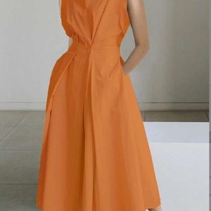 Vestidos de roupas femininas de grife para mulher verão novo commuter moda onda ponto com decote em v botão feminino grande bainha vestido