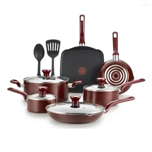 Cookware sätter T-Fal Easy Care 12-Piece Non-Stick Set Pots and Pans All Cook Tops Compatibility: