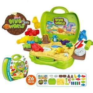 Clay Dinosaur Toys Set Magic Modeling 26 Pieces Safe Non Toxic 3D Figurer Kids Pojkar och flickor i åldern 312 år 240113