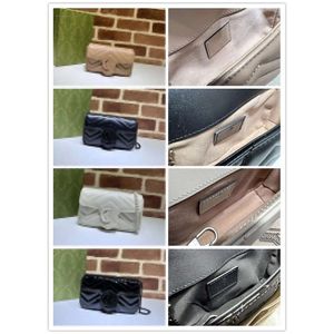 Kvinnors väskesdesigner Marmont Super Mini Quiltning Vit axelkedja Crossbody Bag Läder svart 476433 Purse 7a Toppkvalitet Lyx