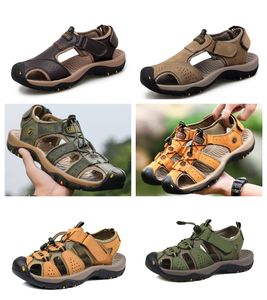 2024 New Hot Selling High Quality Fashion Black Retro Brown Slippers Leather Men's Women's Outdoor Sports Black Red Brown Sandals